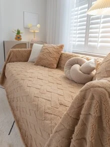 1入組幾何設計沙發巾現代家居布藝沙發套毯子四季皆宜 - 黃色 - 查看 1