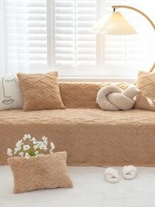 1入組幾何設計沙發巾現代家居布藝沙發套毯子四季皆宜 - 黃色 - 查看 2