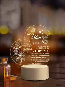 1個溫暖的光明母親節日禮物裝飾夜燈,母親節和感恩節的假日裝飾來自女兒 - 黃色 - 查看 2
