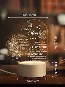 1個溫暖的光明母親節日禮物裝飾夜燈,母親節和感恩節的假日裝飾來自女兒 - 黃色 - 查看 5