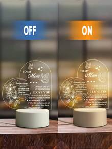 1個溫暖的光明母親節日禮物裝飾夜燈,母親節和感恩節的假日裝飾來自女兒 - 黃色 - 查看 7