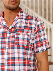 Hombres Conjunto de pijama con estampado de cuadros - Multicolor - Ver 6