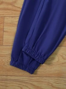 SHEIN Conjunto de camiseta estampada casual para meninas adolescentes com calça cargo para o verão