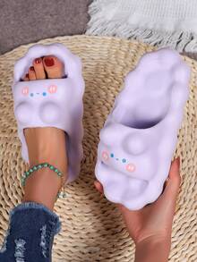 女士卡通兔子設計學院拖鞋 - 紫色 - 查看 6