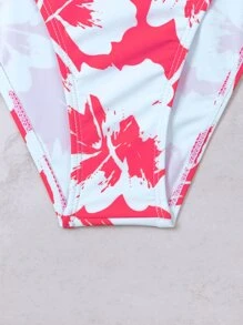 印花坦基尼套裝環鏈掛脖上衣和高腰下裝2入組泳衣 - 彩色 - 查看 6