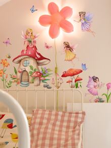 1set Fairy Mushroom House Wall Stickers For Living Room And Bedroom Decor - Multicolor - View 4