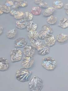 50pcs Fashionable Shiny Color Leaf Pendants Suitable For Women's Jewelry Making, Hair Accessory Making, Clothing Hand Sewing Decoration, Handmade Flower Crafting