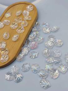 50pcs Fashionable Shiny Color Leaf Pendants Suitable For Women's Jewelry Making, Hair Accessory Making, Clothing Hand Sewing Decoration, Handmade Flower Crafting