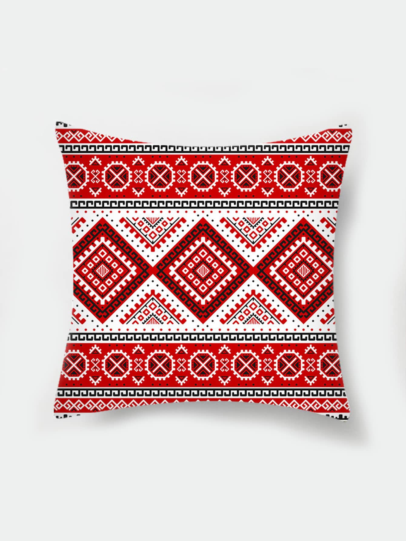 1入組無填充物幾何圖案靠墊套現代纖維家居裝飾枕套四季皆宜 - 彩色 - 查看 1