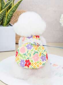 1入組印花寵物洋裝 - 杏色 - 查看 2