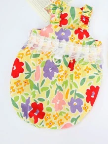 1入組印花寵物洋裝 - 杏色 - 查看 3