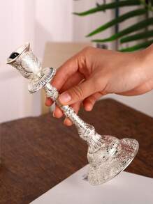 1 pieza Candelabro plata aleación de zinc Vela creativo pilar en forma de para casa - Plateado - Ver 2