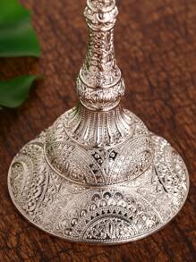 1 pieza Candelabro plata aleación de zinc Vela creativo pilar en forma de para casa - Plateado - Ver 7