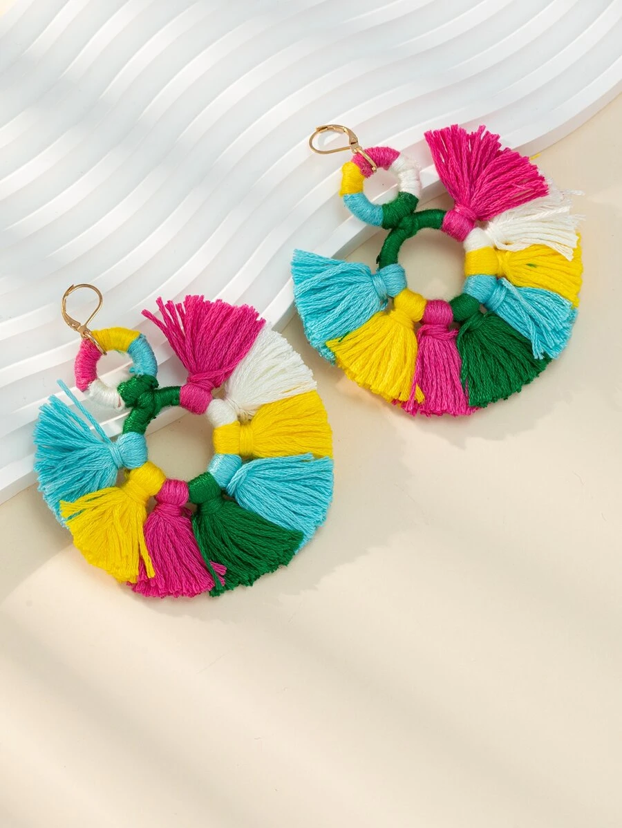 流蘇耳墜 - 彩色 - 查看 1