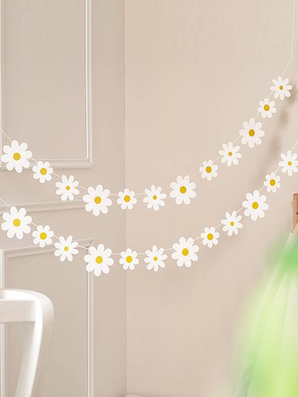 1入组花卉設計拉旗創意紙掛飾適用於家居裝飾和聚會