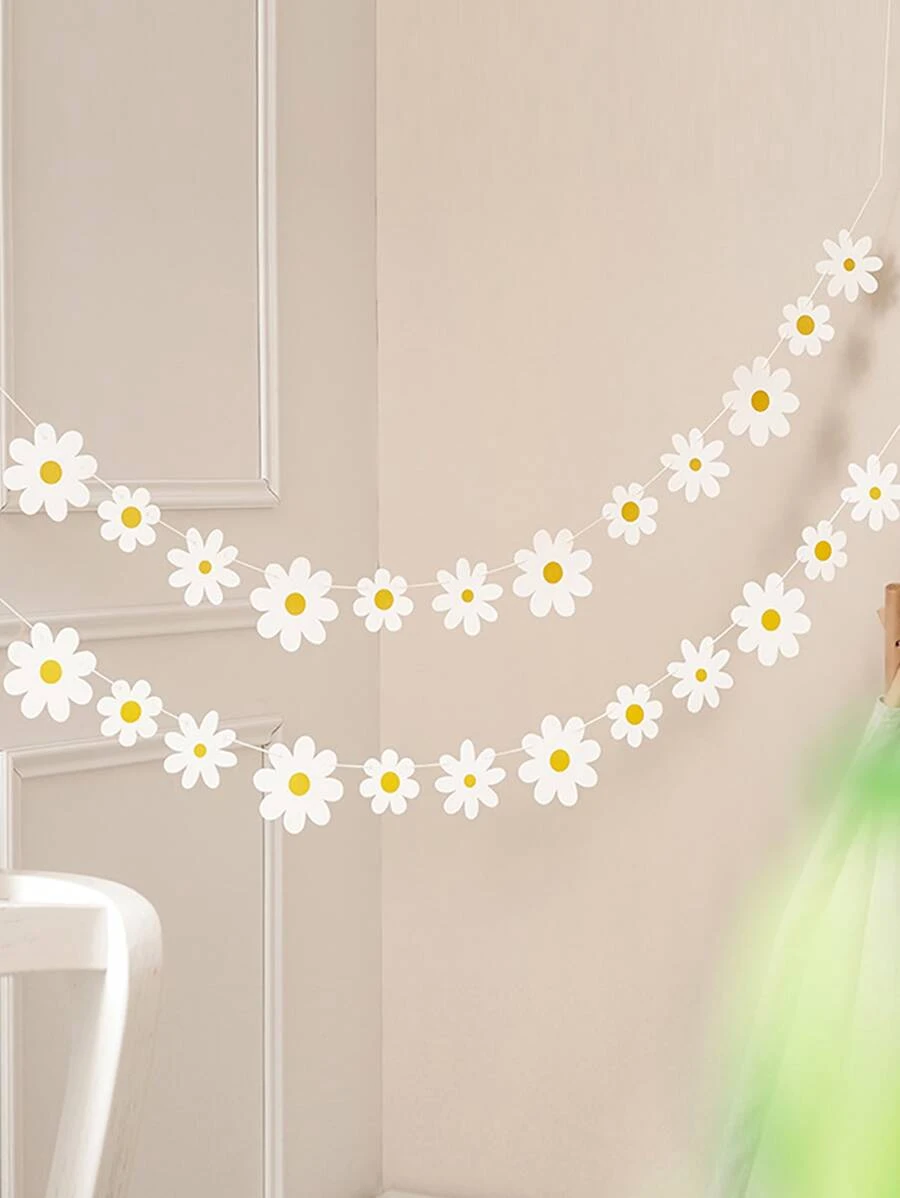 1入组花卉設計拉旗創意紙掛飾適用於家居裝飾和聚會