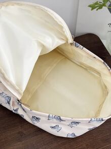 1 件经典蝴蝶印花米色背包，大容量，适合学生、休闲通勤学校背包、经典书包、休闲青少年女孩女士大学生大学、中学、高中、户外、旅行、郊游、返校、节日、学校用品、学校背包、书包、学校背包、返校、学校书包、时尚蝴蝶包 - 米色 - 查看 7