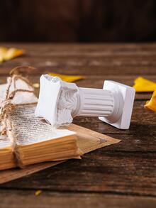 1pc Solid Color White ABS Candle Holder, Creative Pillar Shaped Candle Stand For Home - White - View 2