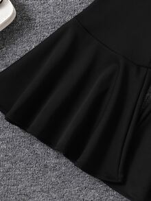 SHEIN Bộ hai mảnh Gái Viên lá sen Con số Giải trí - Đen và trắng - Xem 6