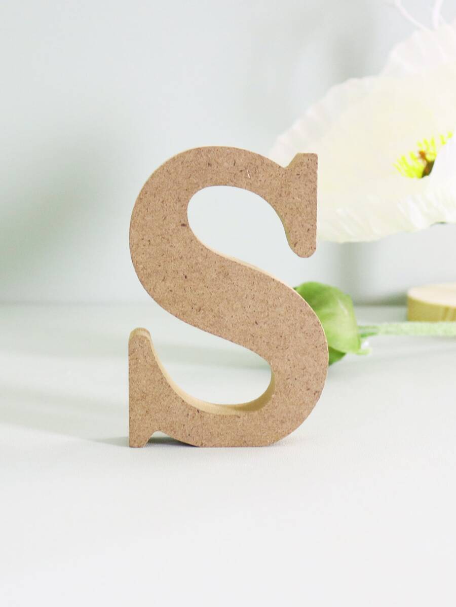 1 cái Gỗ Chữ S Trang Trí Thủ Công, Vật Trang Trí Hiện Đại Cho Gia Đình - Màu Khaki - Xem 1