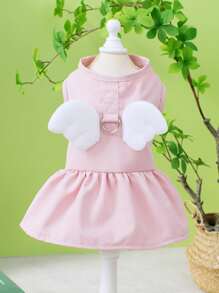 1入組翅膀裝飾寵物連衣裙 - 紅色 - 查看 2