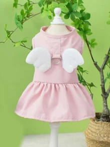 1入組翅膀裝飾寵物連衣裙 - 紅色 - 查看 3