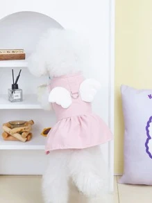 1入組翅膀裝飾寵物連衣裙 - 紅色 - 查看 4