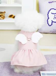 1入組翅膀裝飾寵物連衣裙 - 紅色 - 查看 7