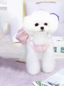 1入組翅膀裝飾寵物連衣裙 - 紅色 - 查看 8