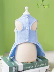 1入組翅膀裝飾寵物連衣裙 - 藍色 - 查看 6