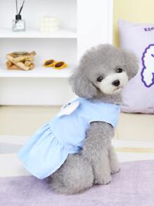 1入組翅膀裝飾寵物連衣裙 - 藍色 - 查看 8