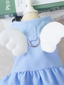 1入組翅膀裝飾寵物連衣裙 - 藍色 - 查看 9
