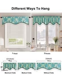 1 pieza Cenefa de cortina con diseño de fleco ventana moderno poliéster para casa - Multicolor - Ver 6