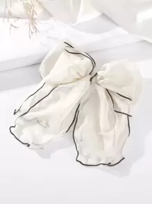 1个女士大号珍珠蝴蝶结发夹，适合冬季女士穿搭，蝴蝶结，可爱，发饰