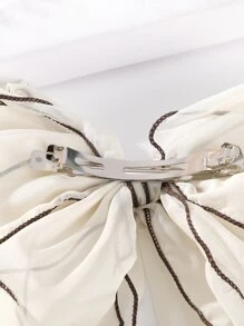 1个女士大号珍珠蝴蝶结发夹，适合冬季女士穿搭，蝴蝶结，可爱，发饰