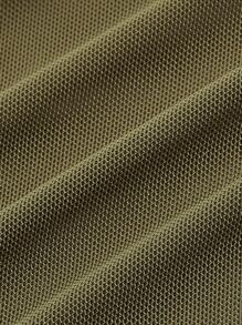 SHEIN MOD 小高領交叉圍裹網紗背心上衣 - 軍綠色 - 查看 3