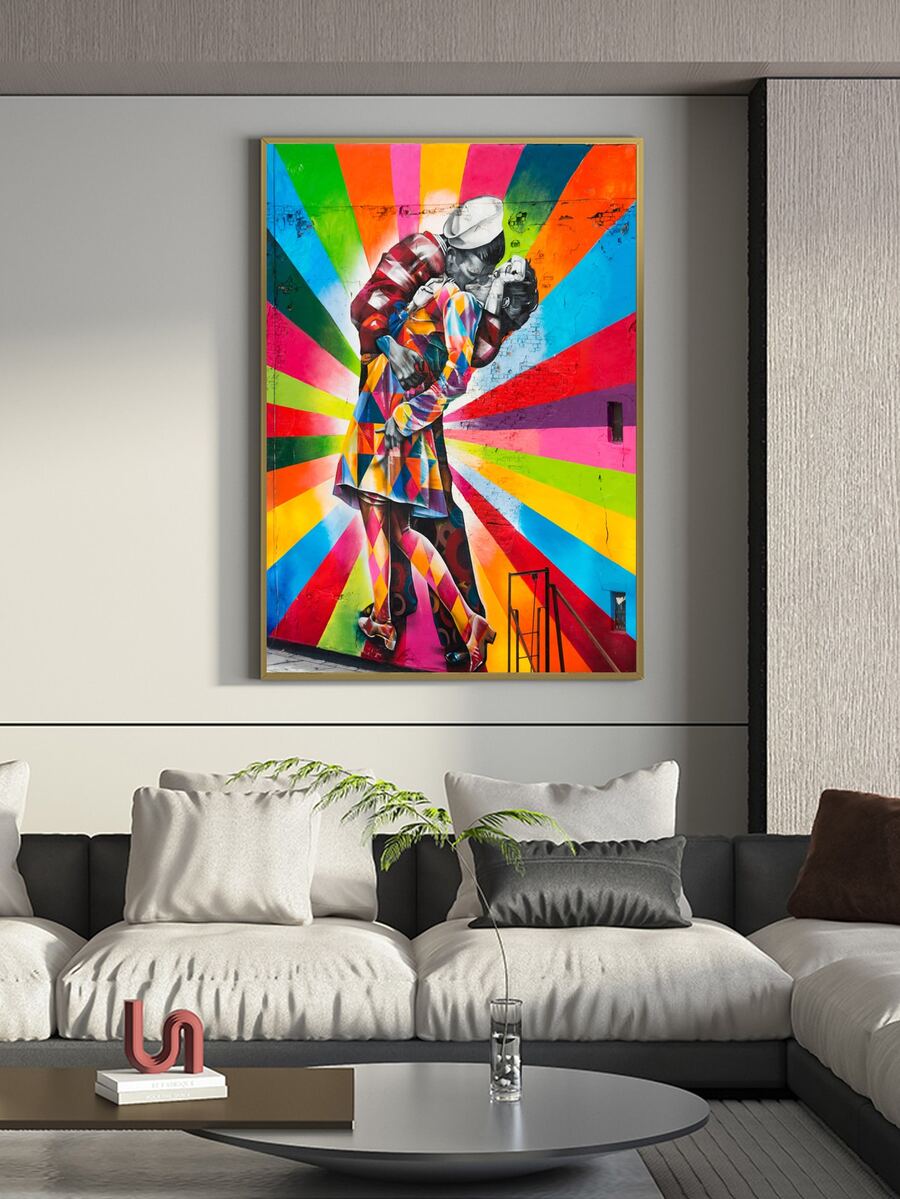 1入组人物圖形無框畫現代化學纖維防水牆藝術畫無框家居牆飾 - 彩色 - 查看 1