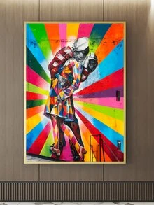 1入组人物圖形無框畫現代化學纖維防水牆藝術畫無框家居牆飾 - 彩色 - 查看 5