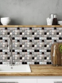 6pcs PVC Kitchen Sticker, Daily Marble Pattern Waterproof Removable Self-adhesive Sticker For Kitchen - Multicolor - View 5