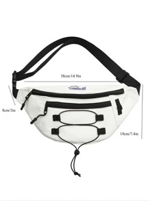 日常生活用大容量腰包抽繩細節滌綸