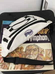 日常生活用大容量腰包抽繩細節滌綸