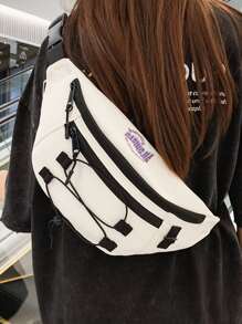 日常生活用大容量腰包抽繩細節滌綸