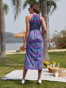 Váy hở đùi họa tiết hoa cho bà bầu - Nhiều màu - Xem 2