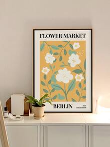 1入组花卉圖案無框畫化學纖維牆藝術畫適用於家居牆壁裝飾