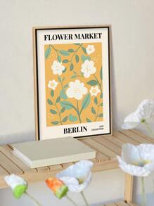 1入组花卉圖案無框畫化學纖維牆藝術畫適用於家居牆壁裝飾