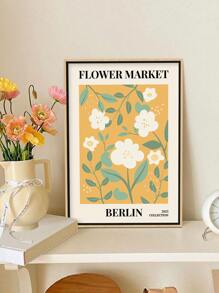 1入组花卉圖案無框畫化學纖維牆藝術畫適用於家居牆壁裝飾