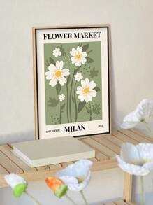 1入组花卉圖案無框畫化學纖維牆藝術畫適用於家居牆壁裝飾 - 彩色 - 查看 2