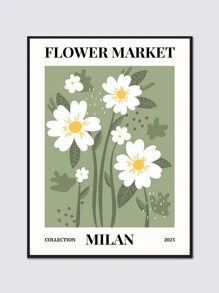 1入组花卉圖案無框畫化學纖維牆藝術畫適用於家居牆壁裝飾 - 彩色 - 查看 3