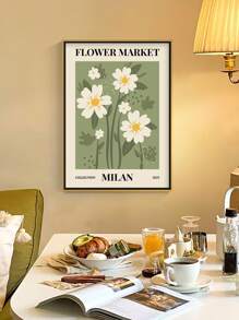 1入组花卉圖案無框畫化學纖維牆藝術畫適用於家居牆壁裝飾 - 彩色 - 查看 5