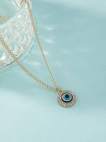 PC Thời Trang Kim Cương Giả Trang Trí Ác Mắt Dây Chuyền Nữ Trang Trí Hàng Ngày - Vàng - Xem 2